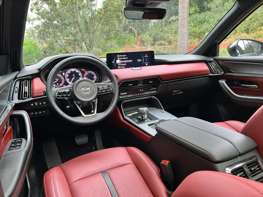 JDP 2025 Mazda CX 70 Interior Red Seats Dashboard